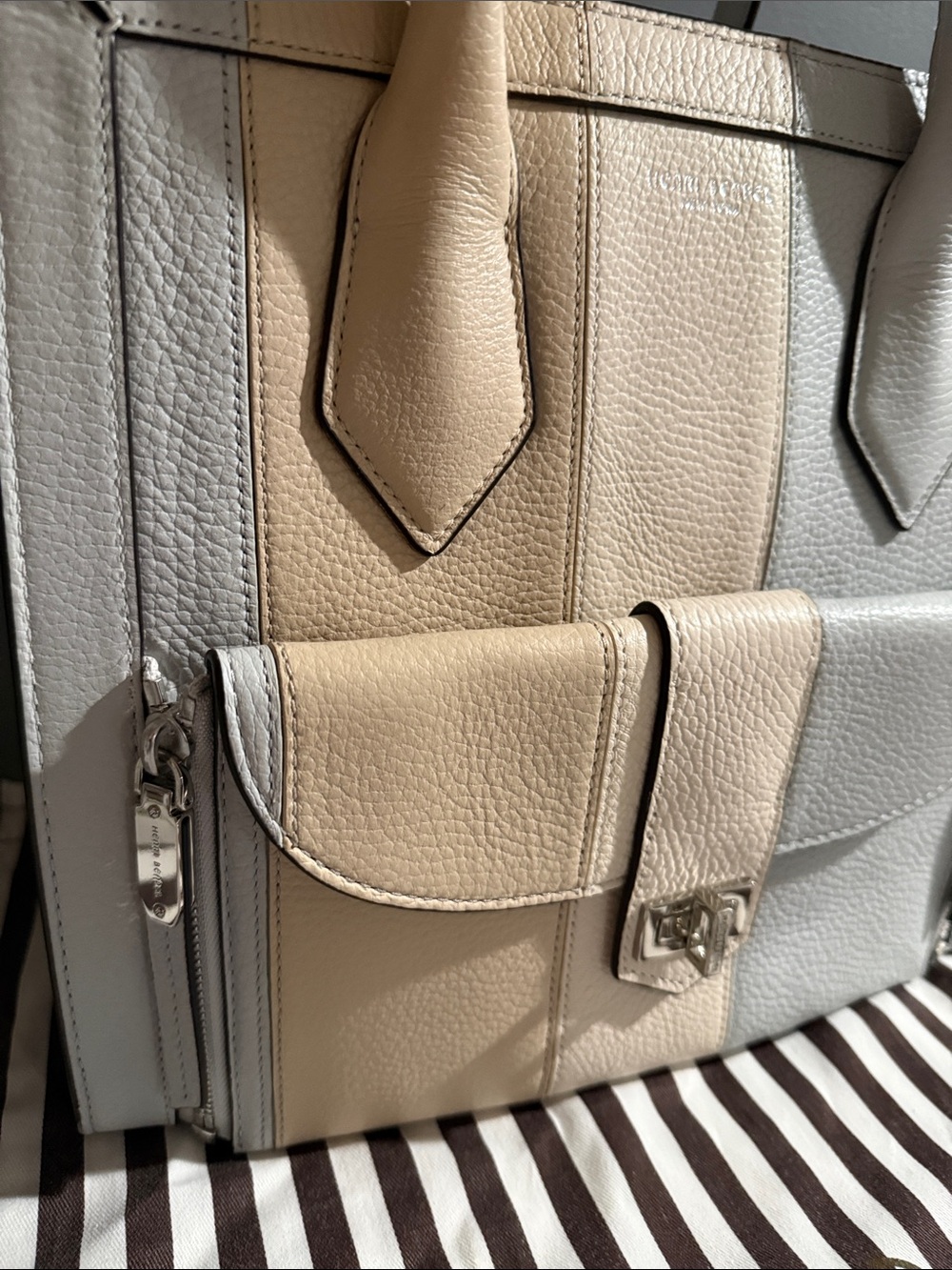 Henri Bendel Rivington tote is crafted from textured cream leather - Picture 3 of 16